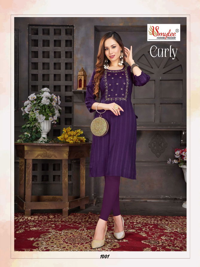 Curly By Rung Rayon Designer Kurtis Catalog